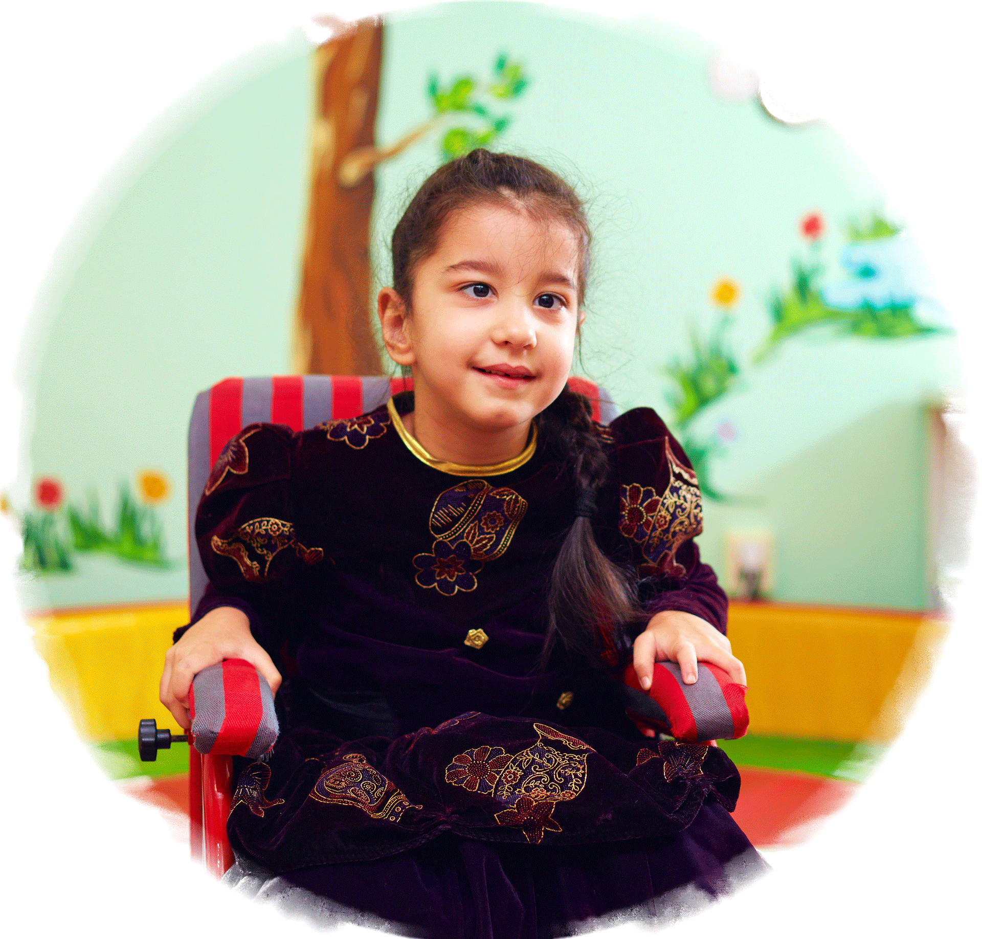 Pretty girl in wheelchair